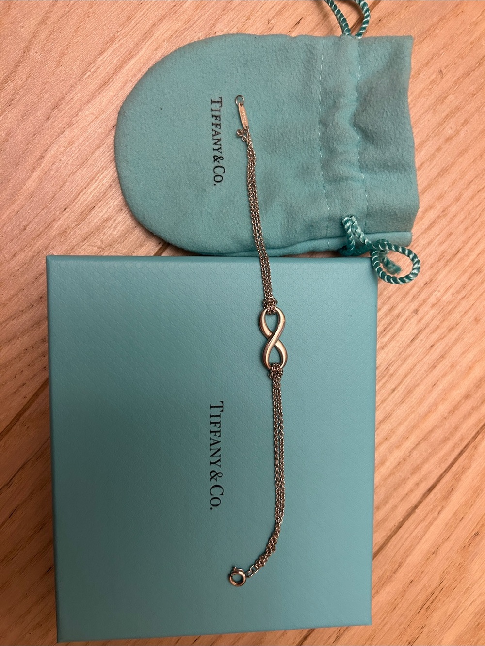 Tiffany & Co. Sterling Silver Infinity Pendant Multi-Chain Bracelet